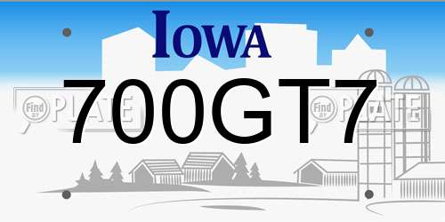 700GT7 Iowa License Plate