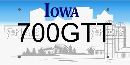 700GTT Iowa License Plate