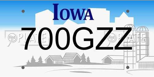 700GZZ Iowa License Plate