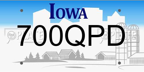 700QPD Iowa License Plate
