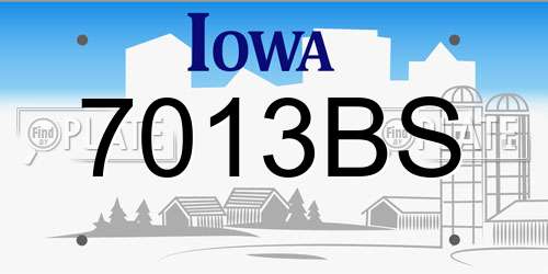 7013BS Iowa License Plate