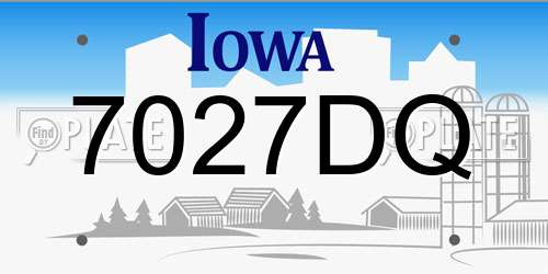 7027DQ Iowa License Plate