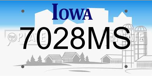 7028MS Iowa License Plate