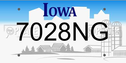 7028NG Iowa License Plate