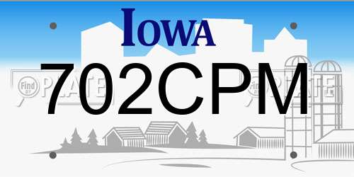 702CPM Iowa License Plate