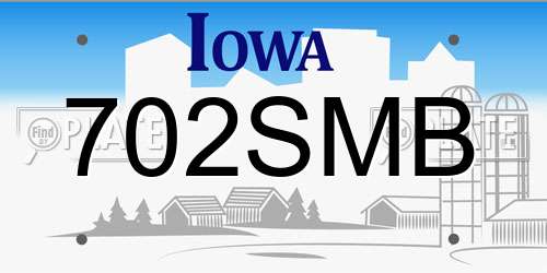 702SMB Iowa License Plate