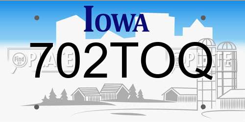702TOQ Iowa License Plate