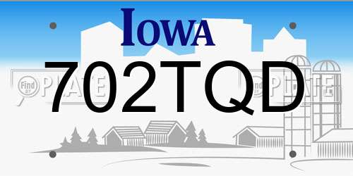 702TQD Iowa License Plate