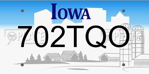 702TQO Iowa License Plate