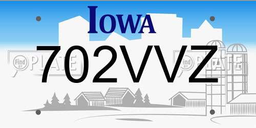 702VVZ Iowa License Plate