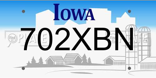 702XBN Iowa License Plate