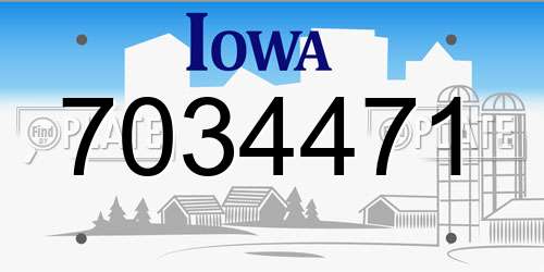 7034471 Iowa License Plate