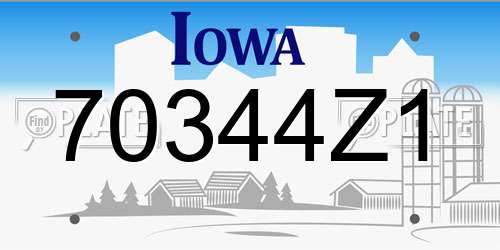 70344Z1 Iowa License Plate
