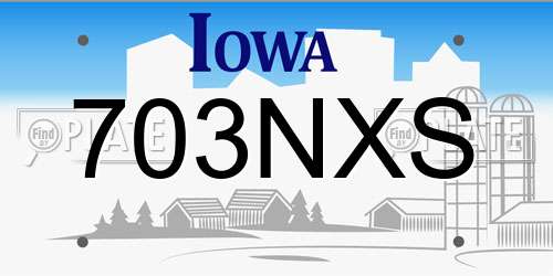 703NXS Iowa License Plate