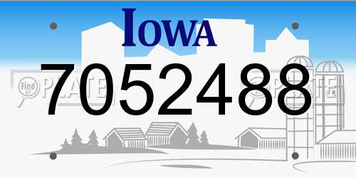 7052488 Iowa License Plate