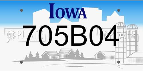 705B04 Iowa License Plate