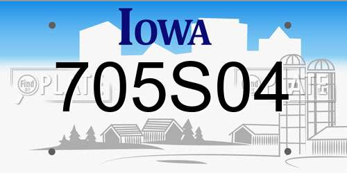 705S04 Iowa License Plate