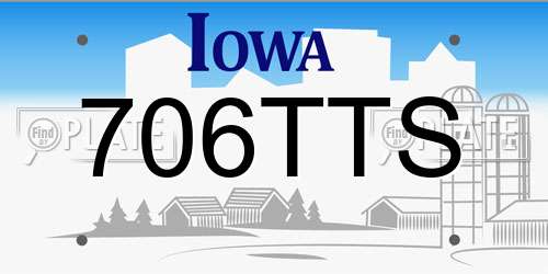 706TTS Iowa License Plate