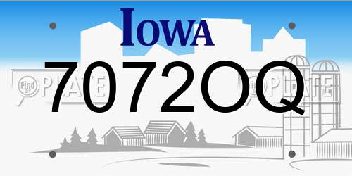 7072OQ Iowa License Plate
