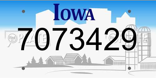 7073429 Iowa License Plate