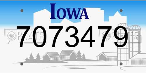 7073479 Iowa License Plate