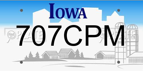 707CPM Iowa License Plate