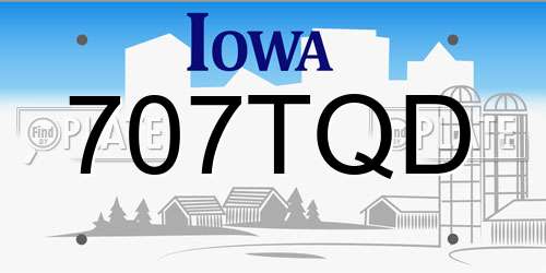 707TQD Iowa License Plate