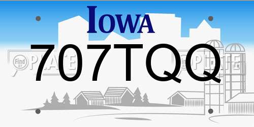 707TQQ Iowa License Plate