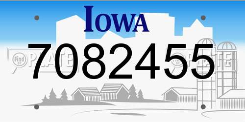 7082455 Iowa License Plate