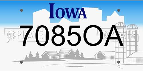 7085OA Iowa License Plate