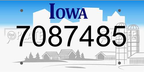7087485 Iowa License Plate