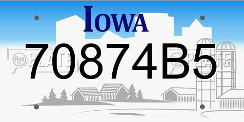 70874B5 Iowa License Plate