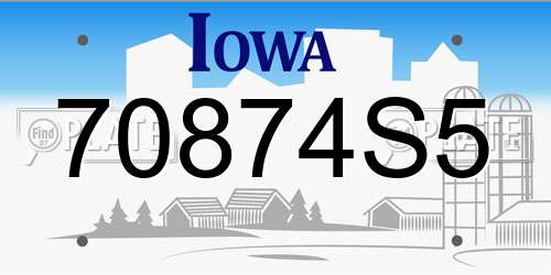70874S5 Iowa License Plate