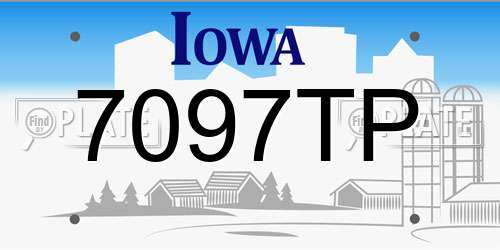 7097TP Iowa License Plate