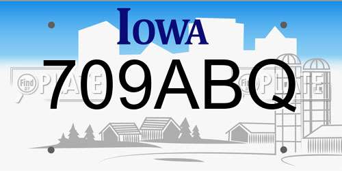 709ABQ Iowa License Plate