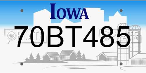 70BT485 Iowa License Plate