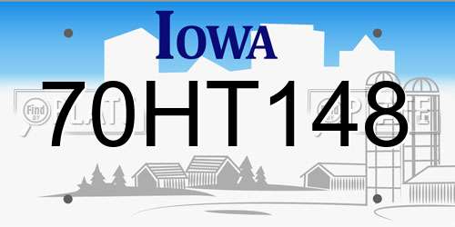 70HT148 Iowa License Plate