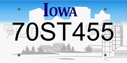 70ST455 Iowa License Plate