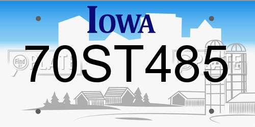 70ST485 Iowa License Plate