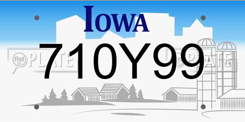 710Y99 Iowa License Plate