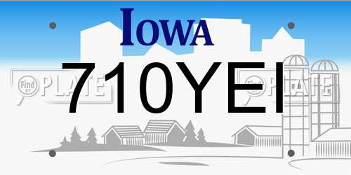 710YEI Iowa License Plate