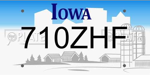710ZHF Iowa License Plate