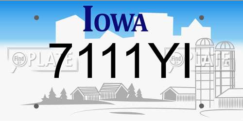 7111YI Iowa License Plate