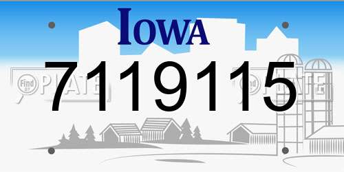 7119115 Iowa License Plate