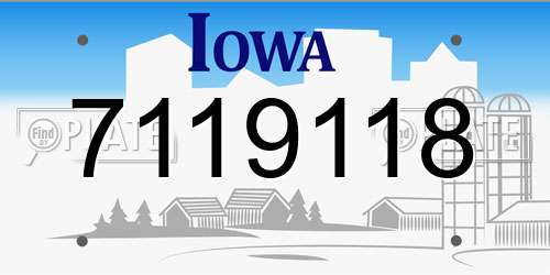 7119118 Iowa License Plate