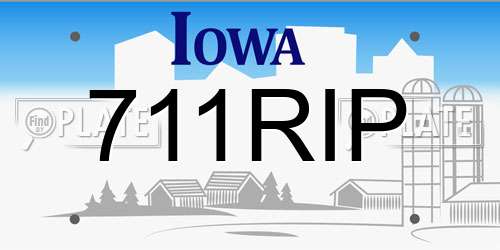 711RIP Iowa License Plate