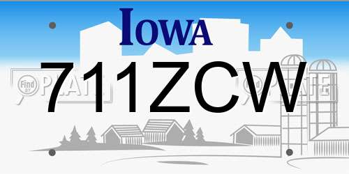 711ZCW Iowa License Plate