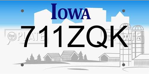 711ZQK Iowa License Plate