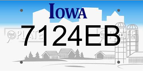 7124EB Iowa License Plate