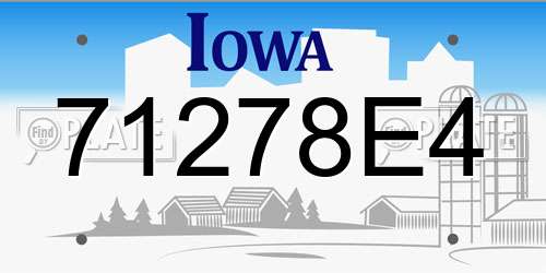71278E4 Iowa License Plate